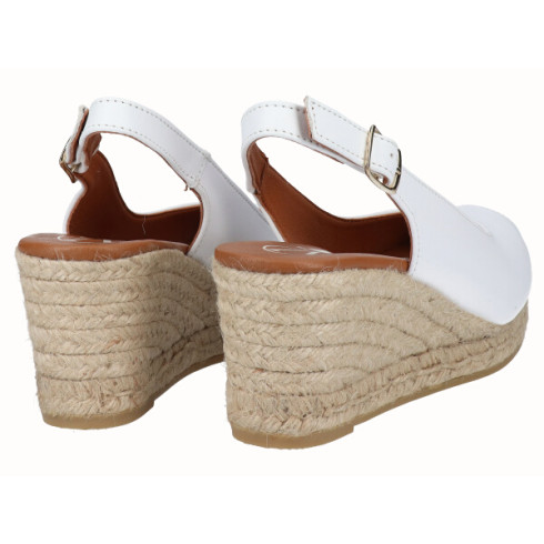 viguera Alpargata Peep Toes Cuña Media Blanco Limitado a 3 días