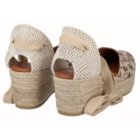 viguera Alpargata Plataforma Yute Animal Print Beig Cintas Ofertas especiales