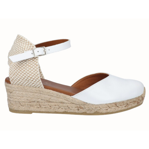 viguera Alpargata Valenciana Cuña Baja Yute Blanco Outlet
