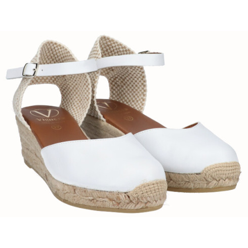 viguera Alpargata Valenciana Cuña Baja Yute Blanco Outlet