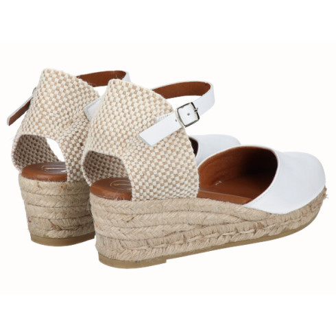 viguera Alpargata Valenciana Cuña Baja Yute Blanco Outlet