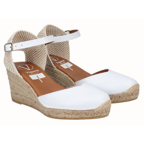 viguera Alpargata Valenciana Cuña Media Yute Blanco Gran oferta