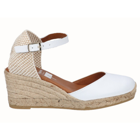 viguera Alpargata Valenciana Cuña Media Yute Blanco Gran oferta
