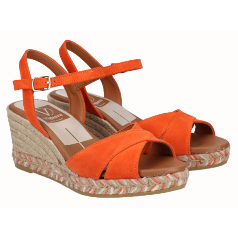 viguera Sandalia Cuña Media Yute Naranja Ventas relámpago