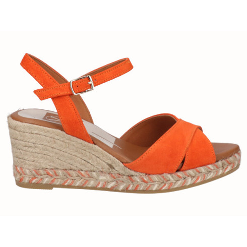 viguera Sandalia Cuña Media Yute Naranja Ventas relámpago