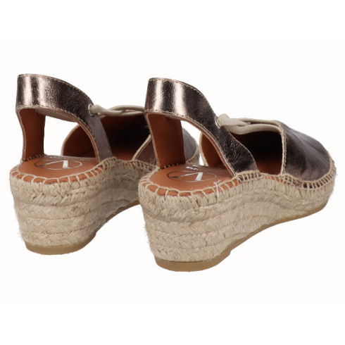viguera Alpargata Cuña Baja Yute Bronce Con Elásticos Rebajas top