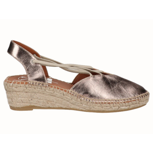 viguera Alpargata Cuña Baja Yute Bronce Con Elásticos Rebajas top