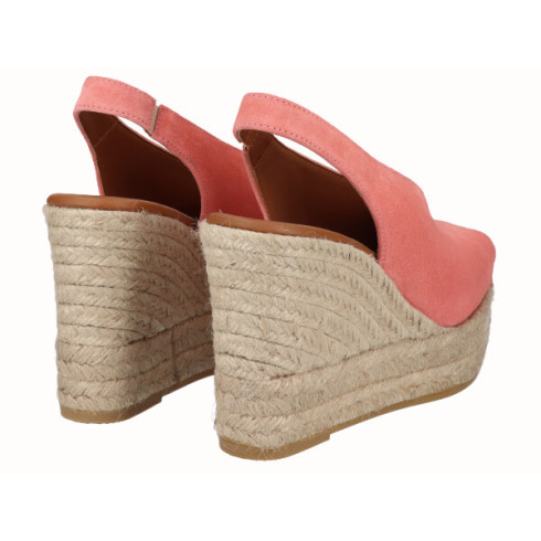 viguera Alpargata Peep Toes Cuña Alta Yute Salmon Solo queda un día