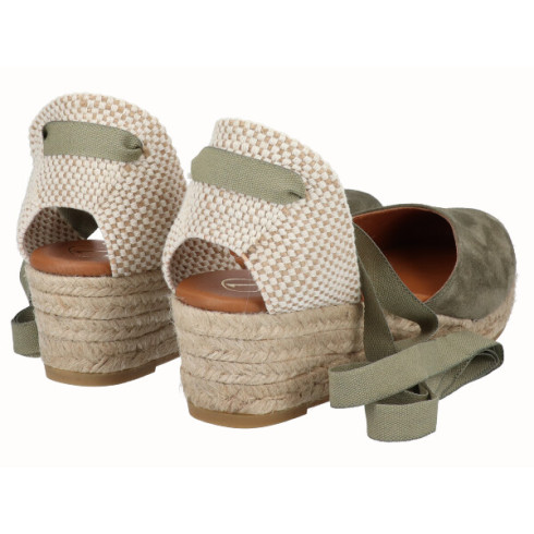 viguera Alpargata Cuña Baja Yute Cintas Kaki Limitado a 3 días