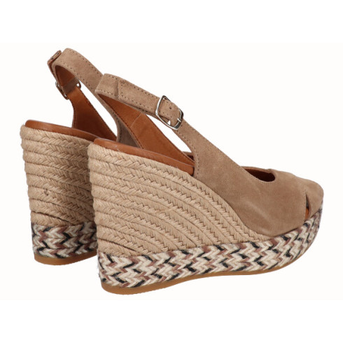 viguera Alpargata Peep Toes Cuña Alta Beig Descuentos del mes