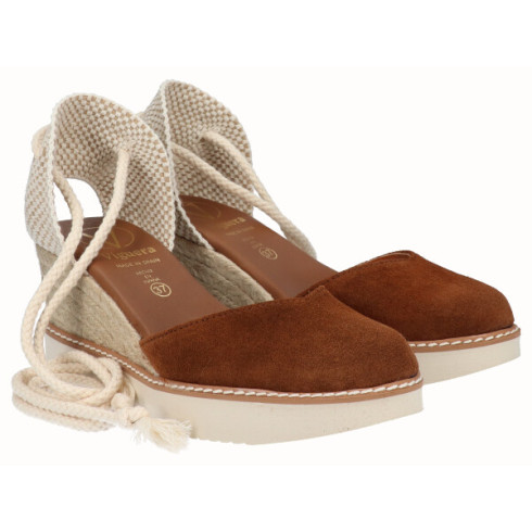viguera Alpargata Cuña Media Eva Cordón Cuero Oferta exclusiva