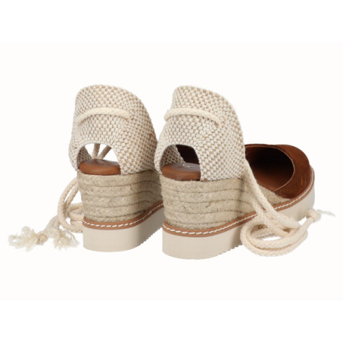 viguera Alpargata Cuña Media Eva Cordón Cuero Oferta exclusiva