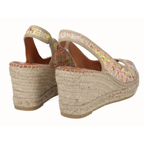 viguera Alpargata Peep Toes Cuña Media Yute Multi Última moda