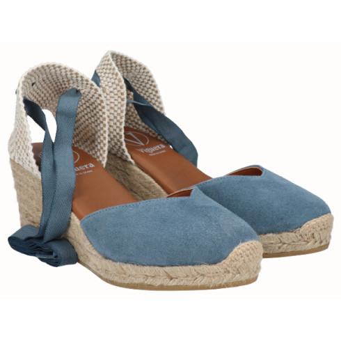 viguera Alpargata Cuña Media Yute Cintas Jeans Outlet