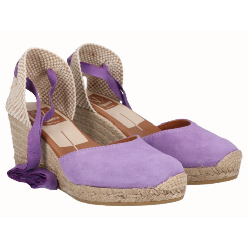 viguera Alpargata Cuña Media Yute Cintas Lila Outlet online