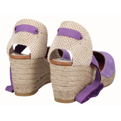 viguera Alpargata Cuña Media Yute Cintas Lila Outlet online