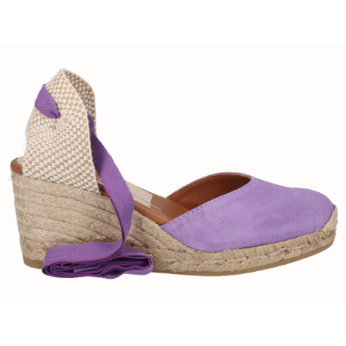 viguera Alpargata Cuña Media Yute Cintas Lila Outlet online