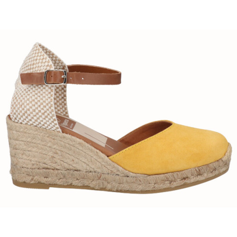 viguera Alpargata Valenciana Cuña Media Yute Amarillo Rebajas de fábrica