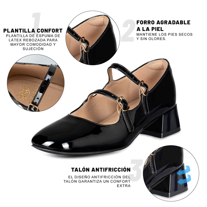 weide ZAPATOS MARY JANE MUJER NEGRO WEIDE YL66 Promoción por tiempo limitado