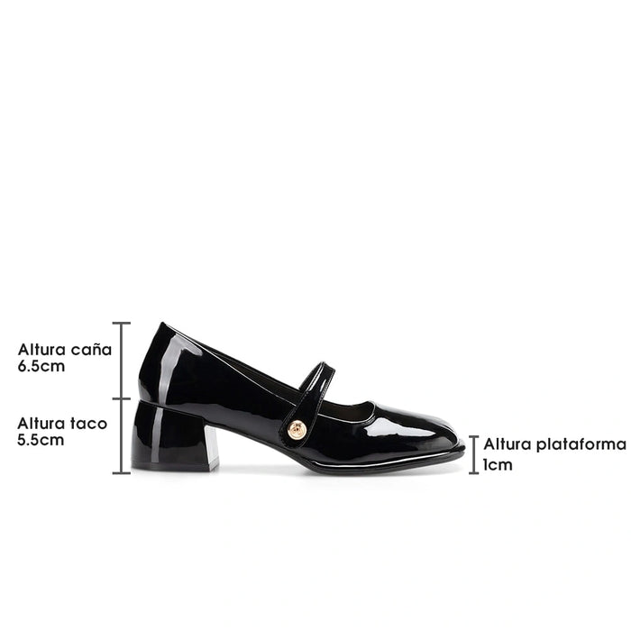 weide Zapatos Mary Jane Mujer Amelia Negro Weide YL56 Liquidación