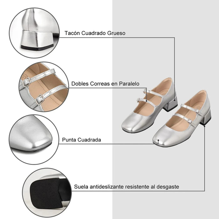 weide ZAPATOS MARY JANE MUJER PLATEADO WEIDE YL66 Rebajas