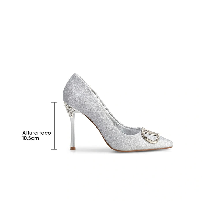 weide Zapatos Taco Mujer Ignacia Plateado Weide Tienda