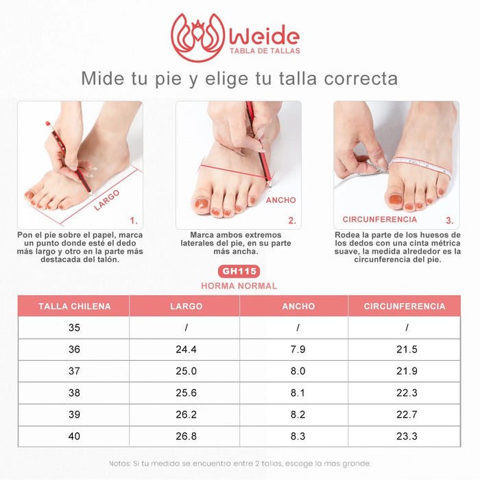 weide MOCASIN TACO MUJER NEGRO WEIDE GH116 Oferta especial