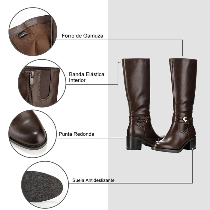 weide BOTAS TACO MUJER MARRON WEIDE CZY582 Ofertas especiales