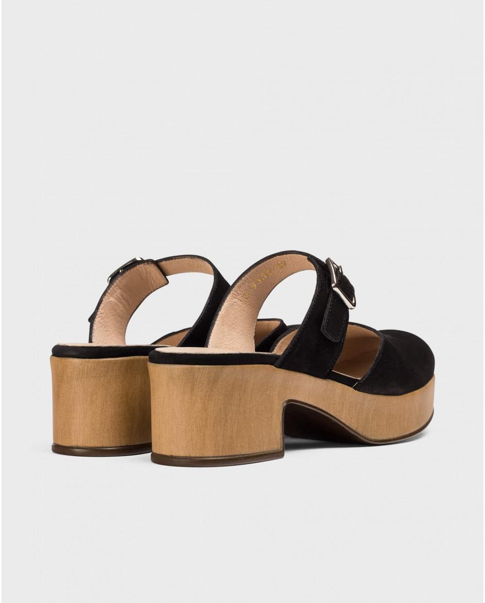 wonders Zuecos OFELIA Negros Grandes ahorros