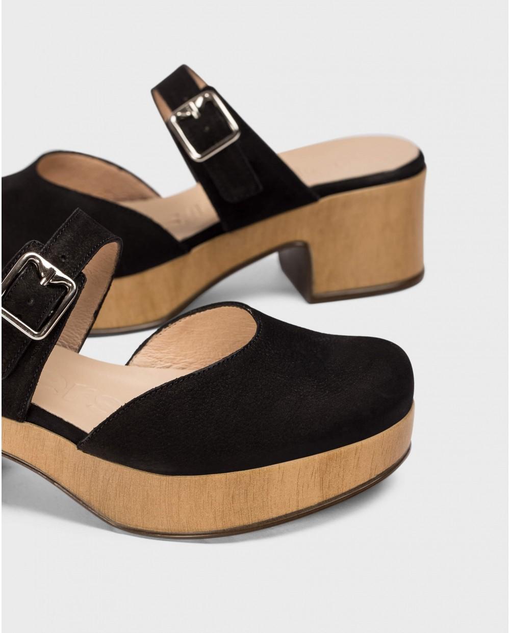 wonders Zuecos OFELIA Negros Grandes ahorros