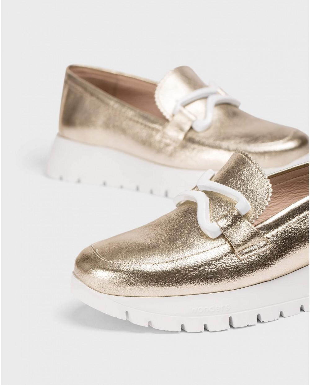 wonders Mocasines AURA Oro Devoluciones gratuitas