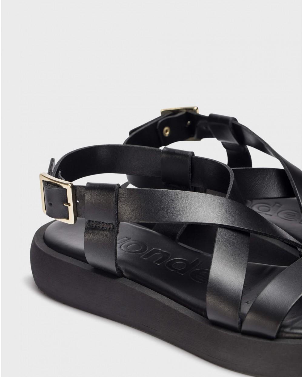 wonders Sandalias AUSTRA Negras Oferta exclusiva
