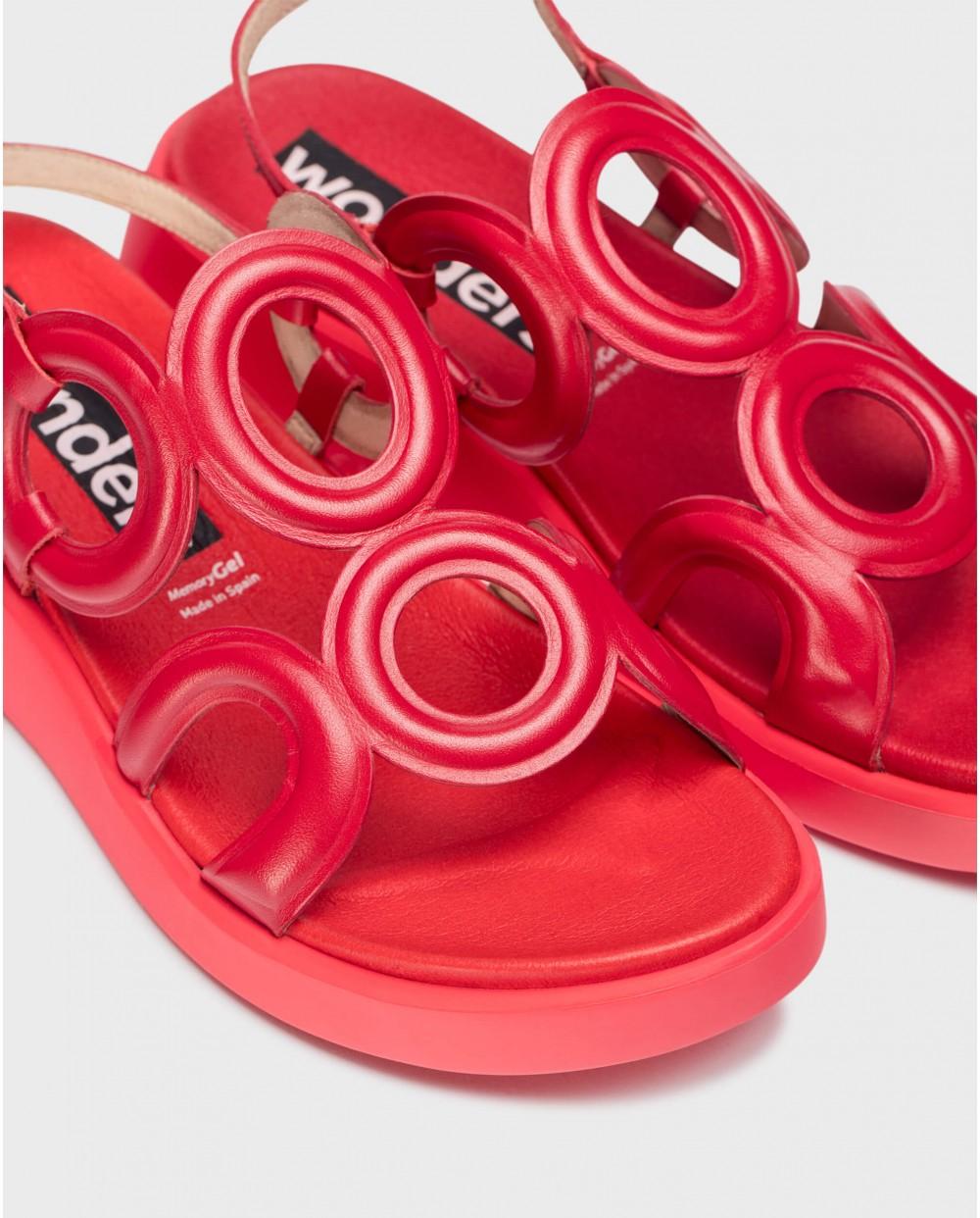 wonders Sandalias TOLEDO Rojos En oferta