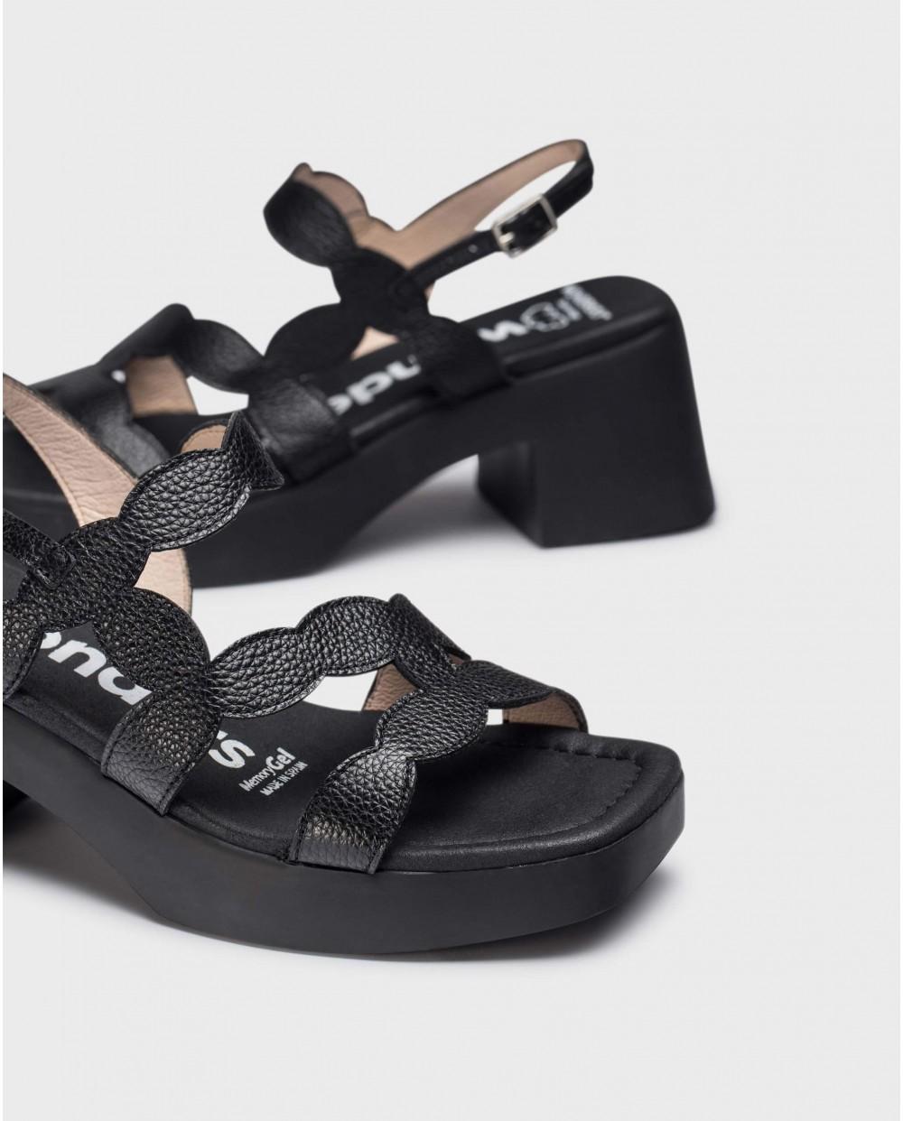wonders Sandalias HURA Negras Últimos 3 días