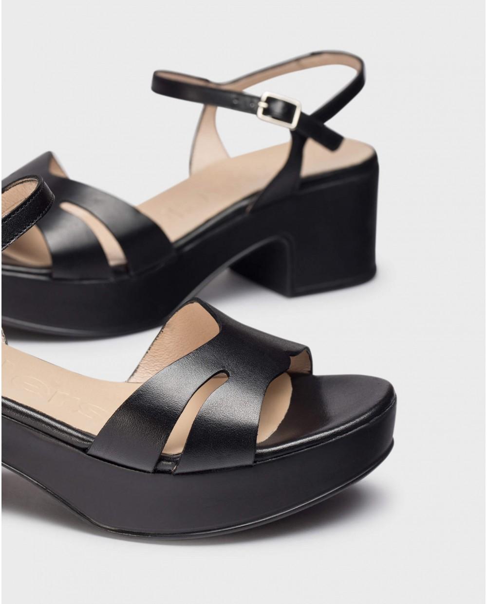 wonders Sandalias ELARA Negras Promoción trimestral