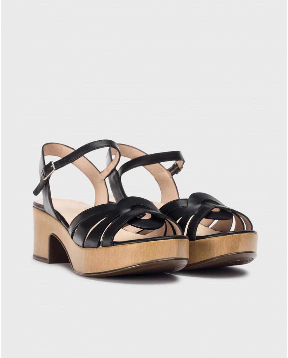 wonders Sandalias CHANDRA Negras En oferta