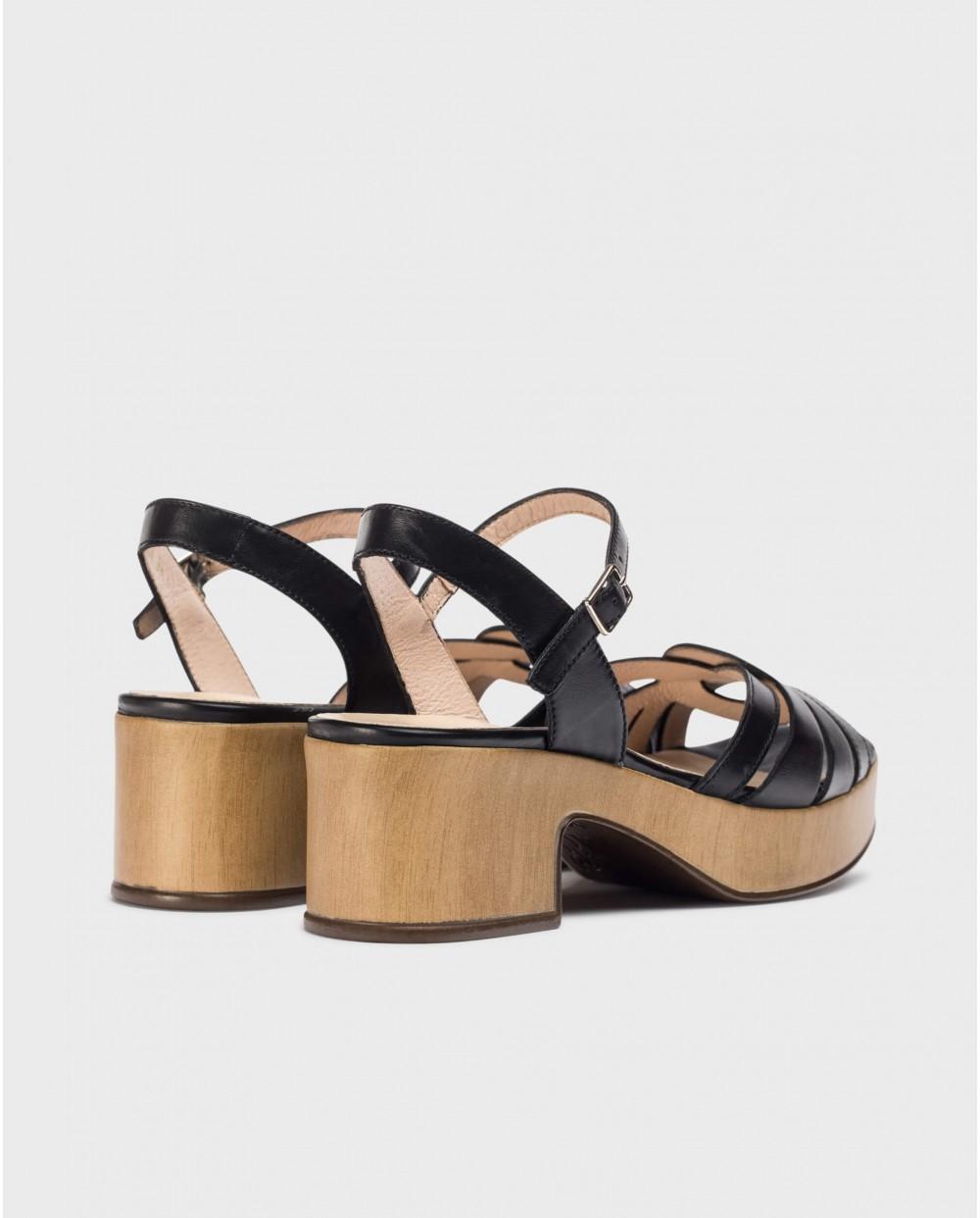 wonders Sandalias CHANDRA Negras En oferta