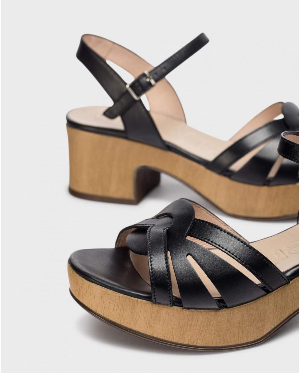 wonders Sandalias CHANDRA Negras En oferta