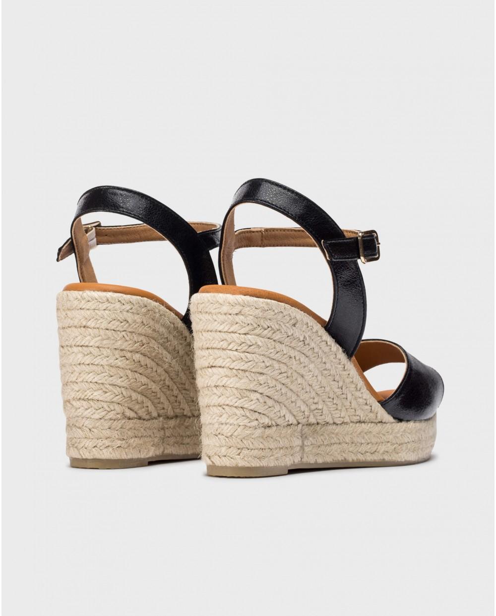 wonders Alpargatas MAIKO Negras Rebajas de fábrica