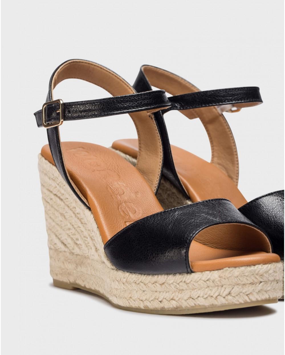 wonders Alpargatas MAIKO Negras Rebajas de fábrica