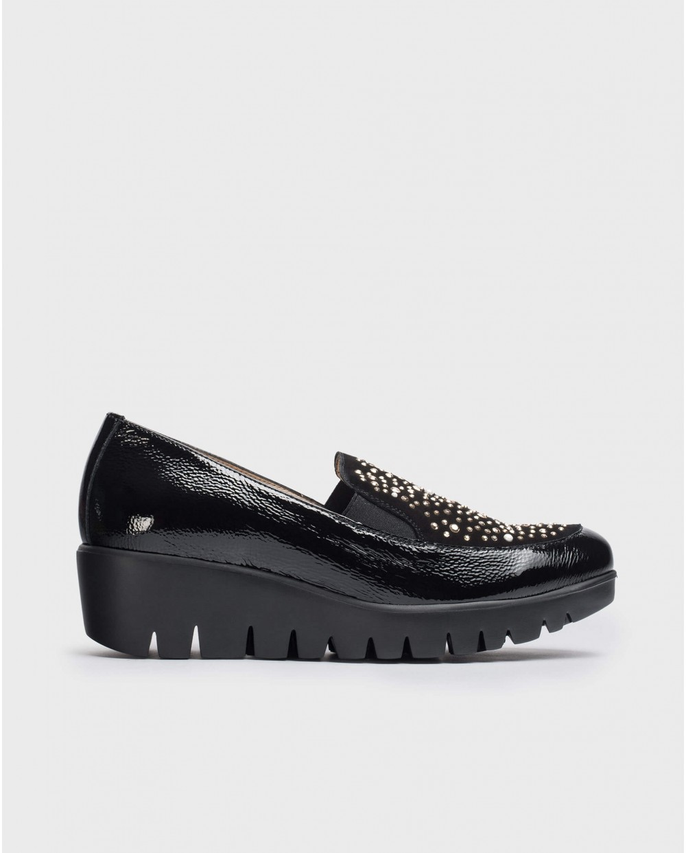 wonders Mocasines DIAMANT Charol Negros
