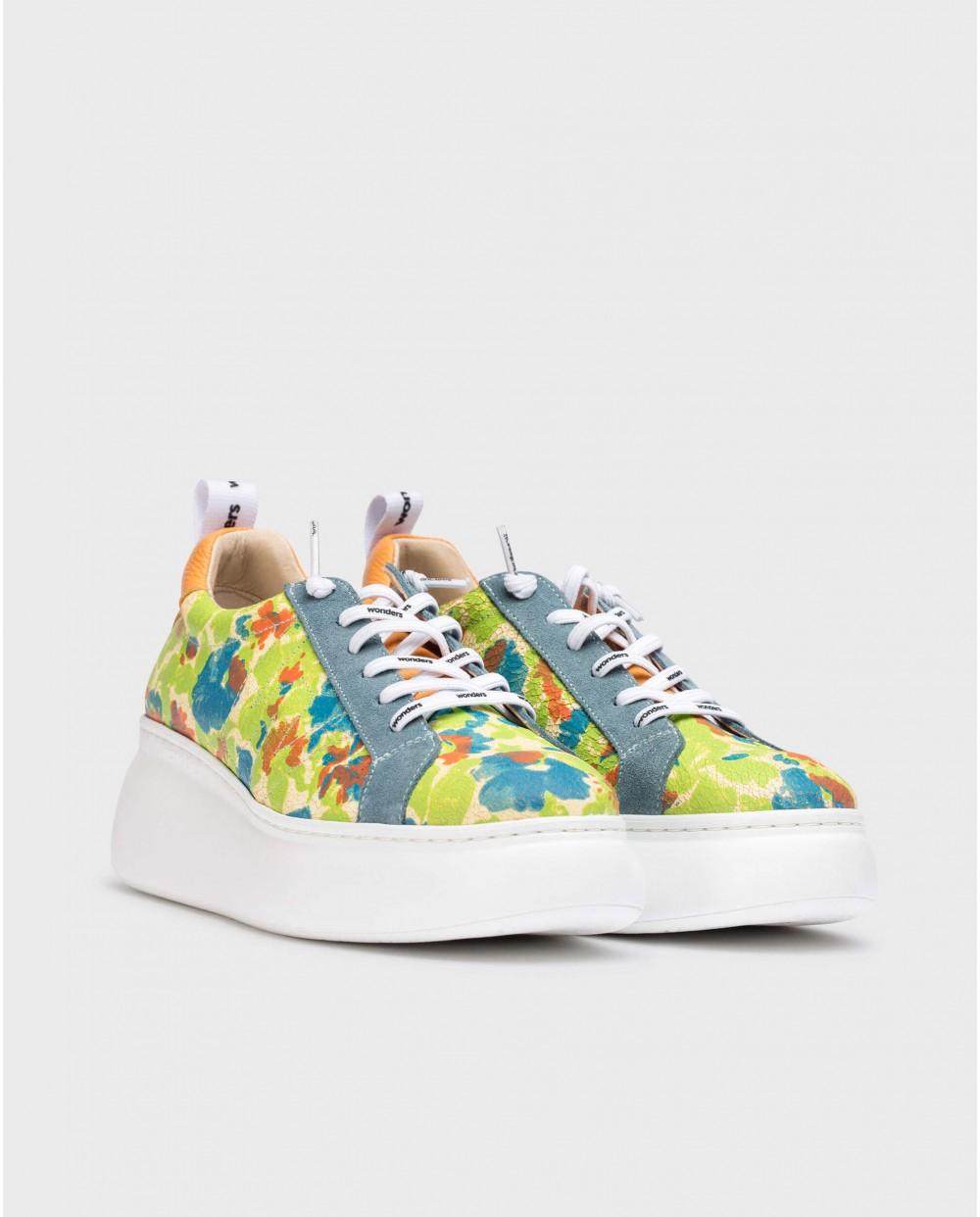 wonders Deportivas DORITA Florales Verdes Los más vendidos