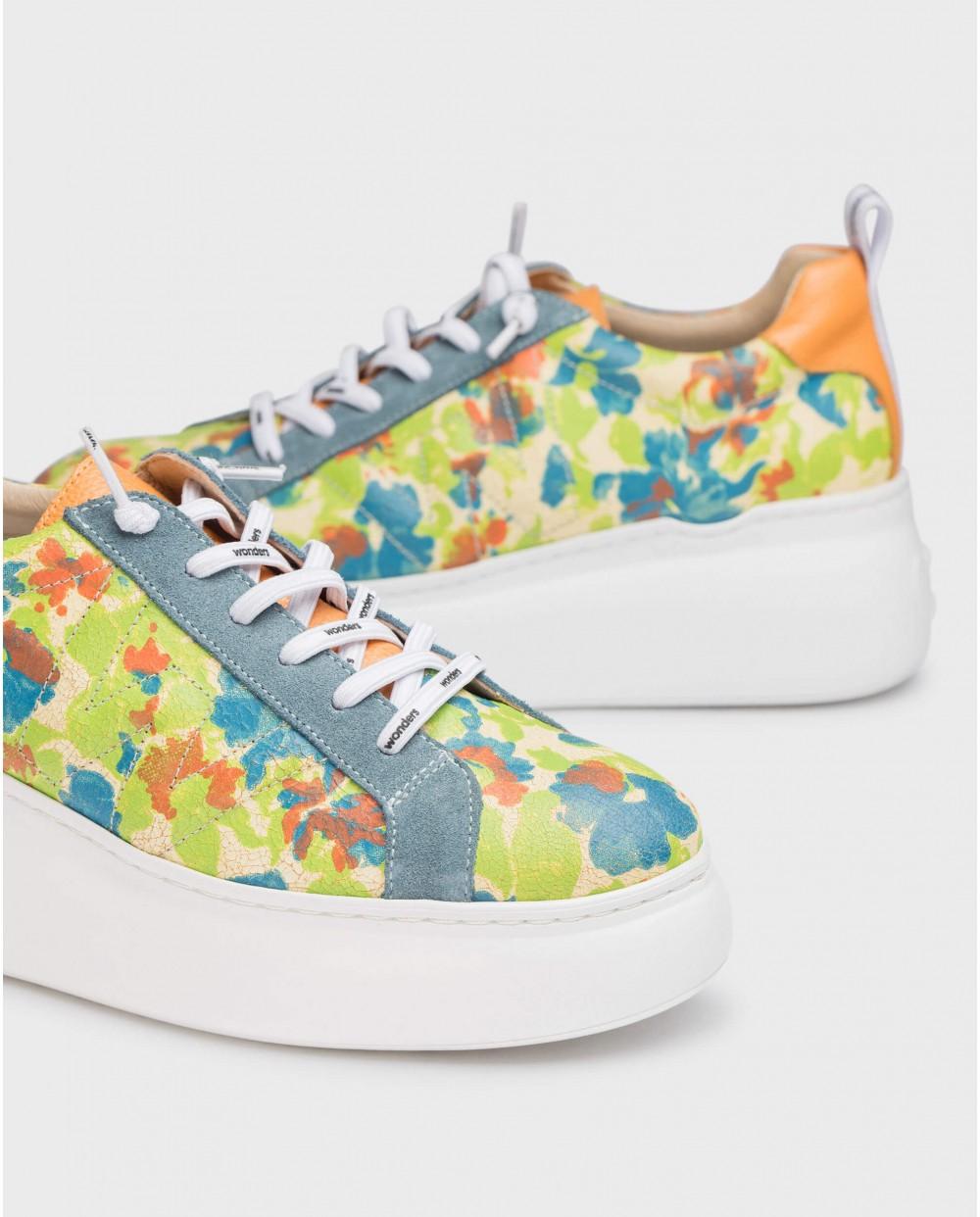 wonders Deportivas DORITA Florales Verdes Los más vendidos