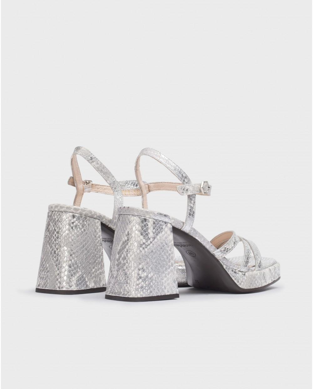 wonders Sandalias LOVE Plata Liquidación