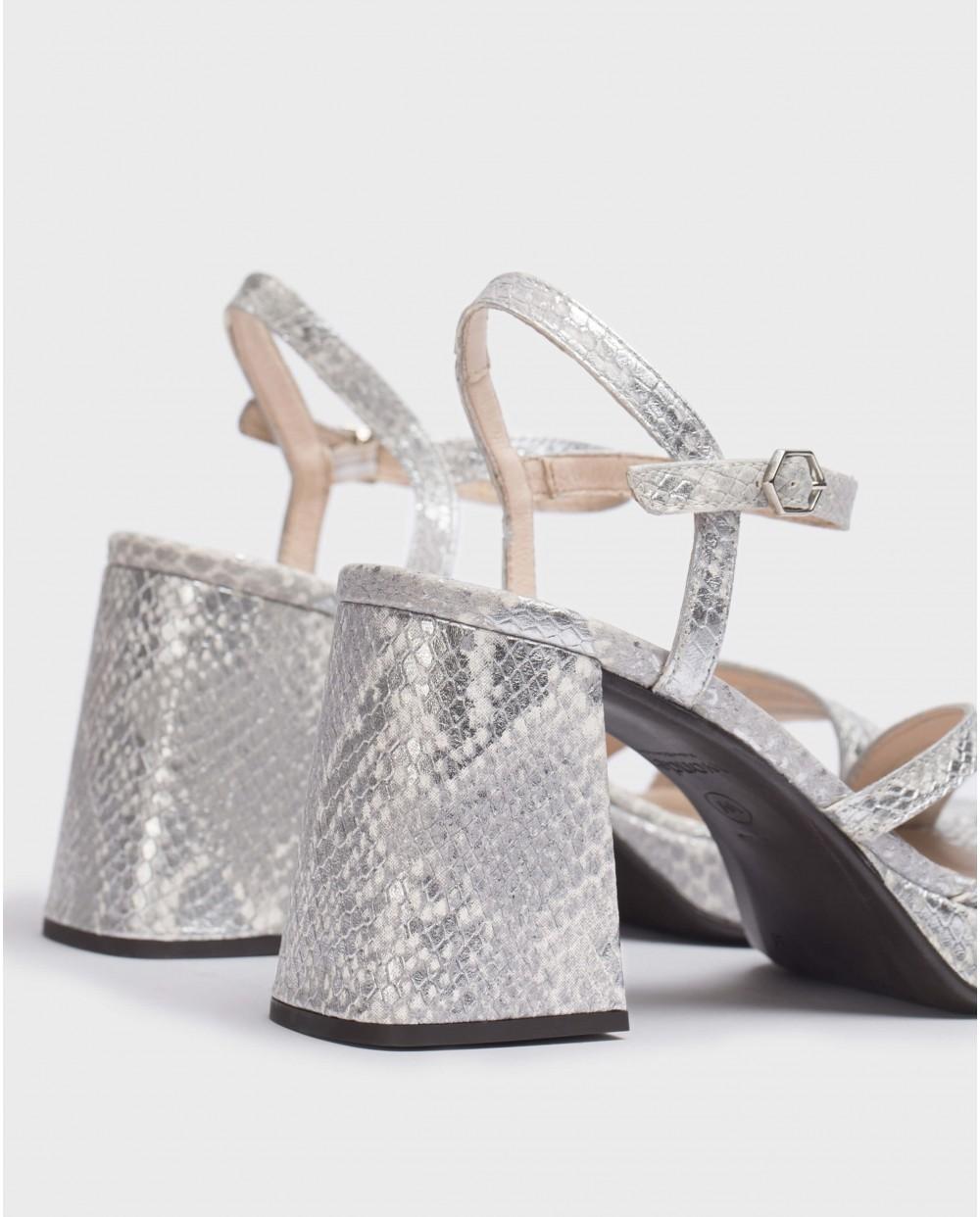 wonders Sandalias LOVE Plata Liquidación