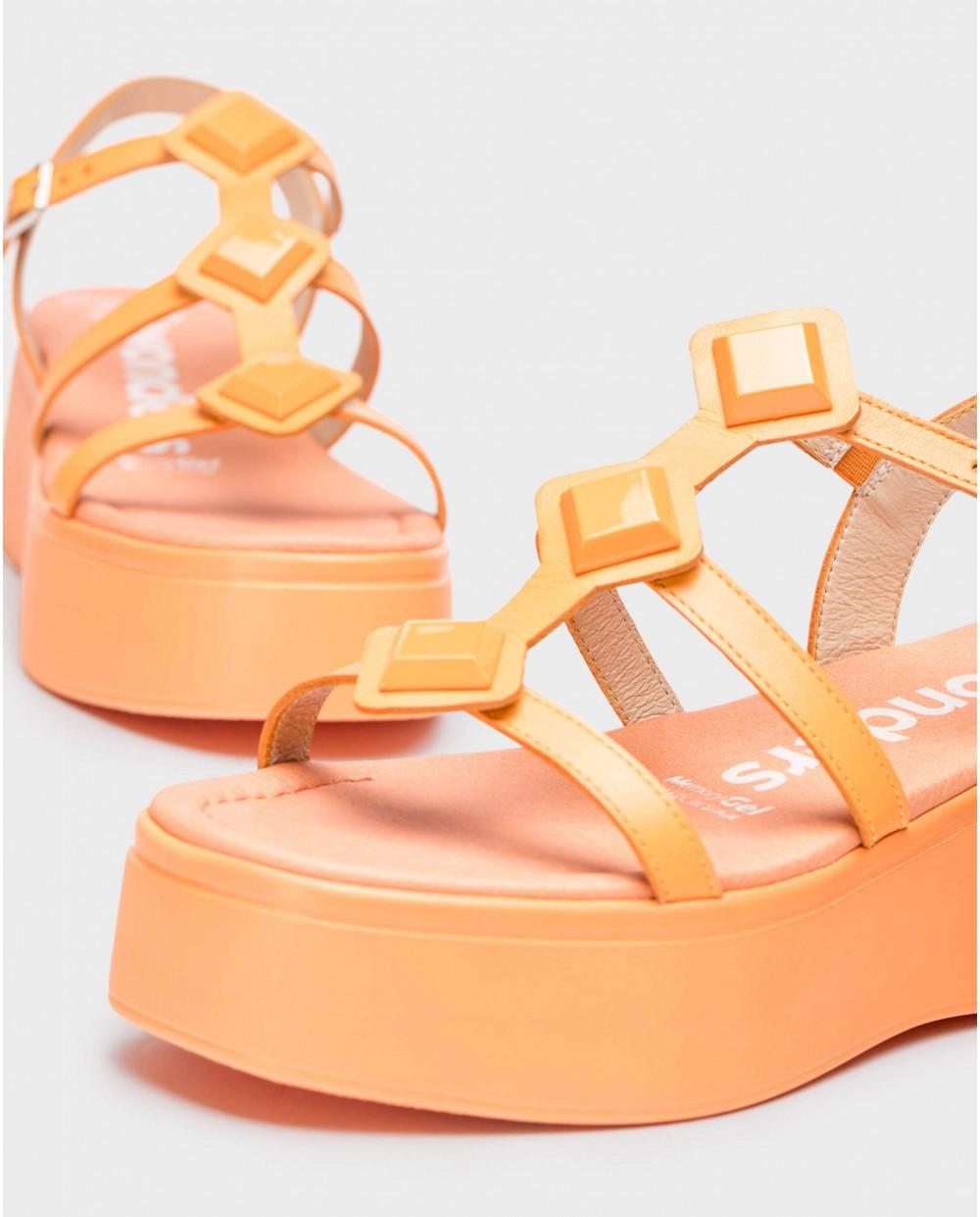 wonders Sandalias con plataforma CAROLINA Naranja Ofertas de temporada