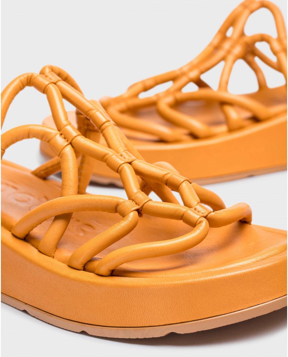 wonders Sandalias cuña ELADIA Naranja Precio ultrabajo