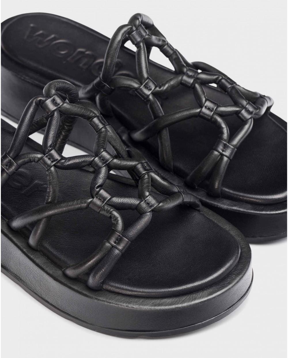 wonders Sandalias cuña ELADIA Negro Rebajas baratas