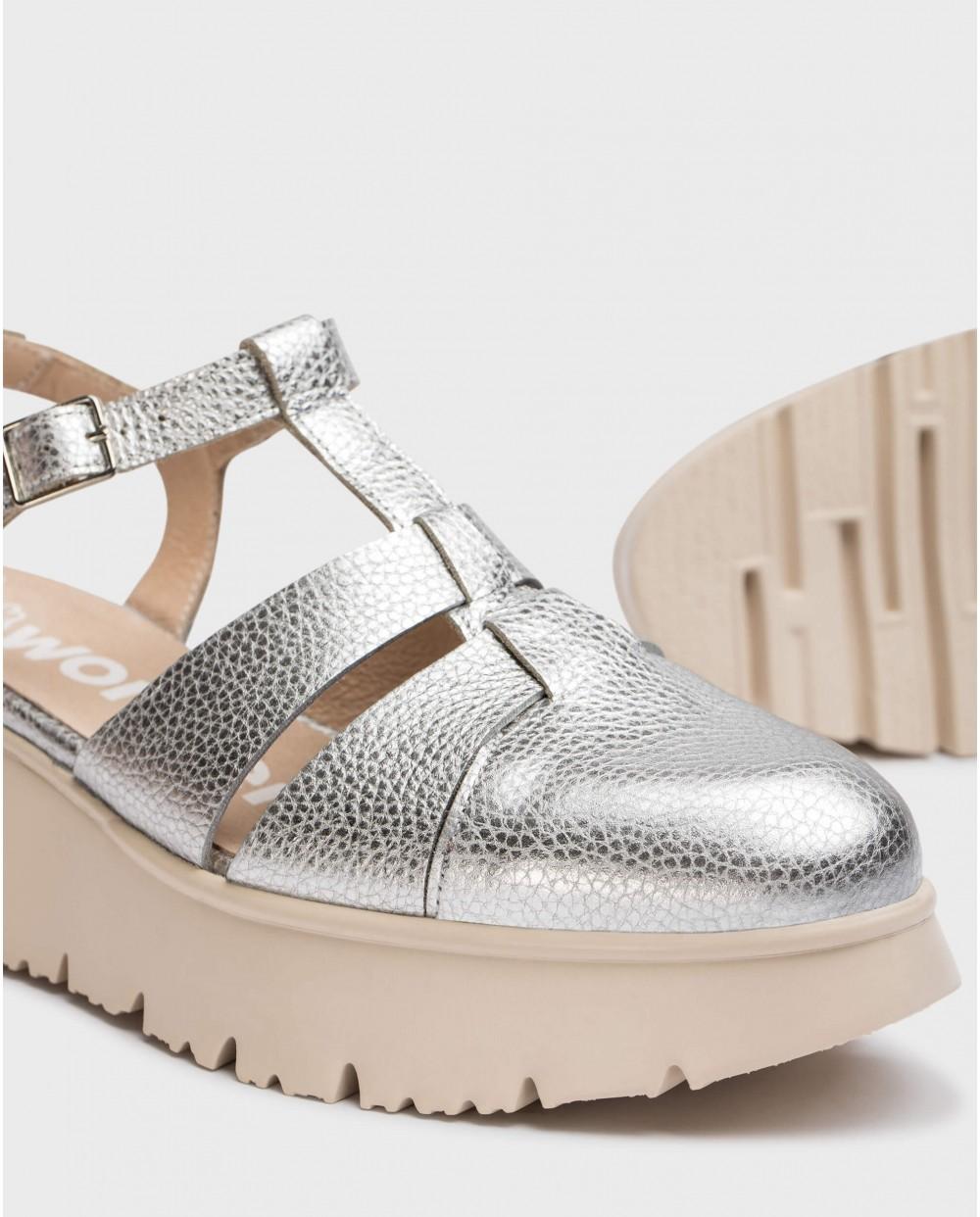 wonders Sandalias Cangrejeras ZAGREB Plata Mejor oferta
