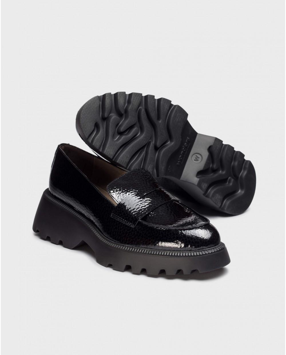 wonders Mocasines DEVINA Negros Promoción por tiempo limitado